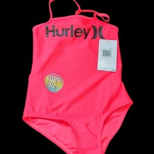 NWT Hurley Girl's One-Piece pink quick dry Swimsuit Size 6X